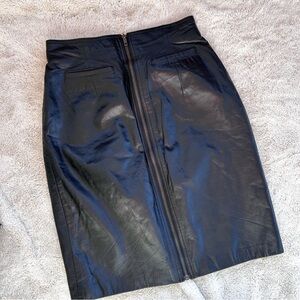 Vintage Aeropostale Leather Full Zipper Midi Skirt